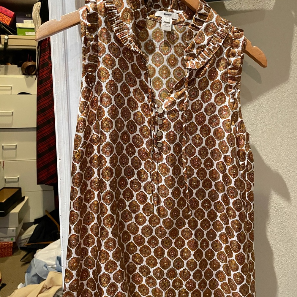 JCrew Paisley sleeveless blouse